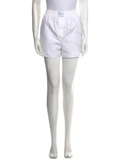 Pre-owned Alexander Wang Printed Mini Shorts In White