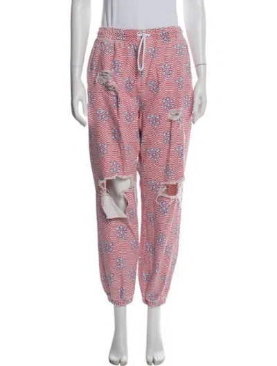 Pre-owned Alexander Wang Printed Skinny Leg Pants In Red