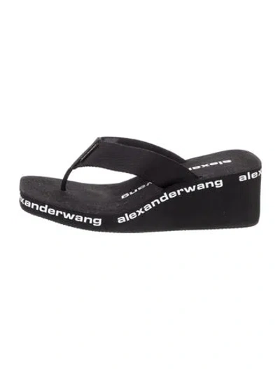 Pre-owned Alexander Wang Printed Slides In Black