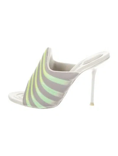 Pre-owned Alexander Wang Printed Slides In Gray