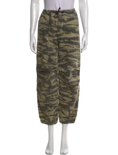 Pre-owned Alexander Wang Printed Straight Leg Pants In Green