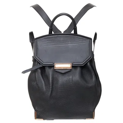 Pre-owned Alexander Wang Prisma Skeletal Black Rose Gold Pebbled Leather Backpack In Red