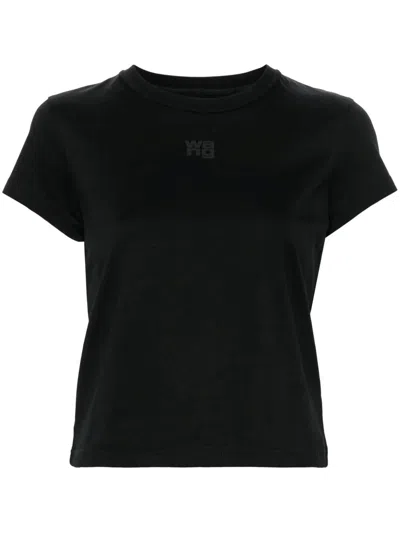 ALEXANDER WANG PUFF LOGO COTTON JERSEY SHRUNKEN T-SHIRT