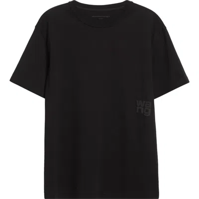 ALEXANDER WANG ALEXANDER WANG PUFF LOGO COTTON JERSEY T-SHIRT