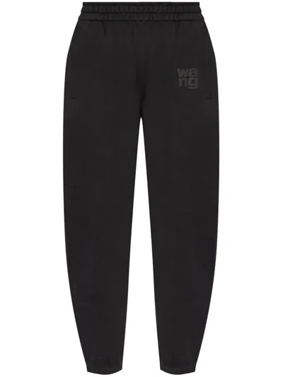 Alexander Wang Women Sweatpants With Raised Glitter Logo Detailing In Black