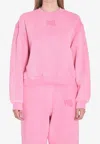 Alexander Wang Puff Logo Sweatshirt In Structured Terry Clothing In Pink