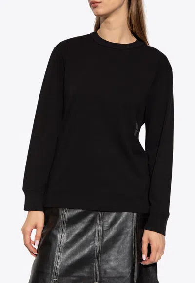 Alexander Wang Puff Logo Crewneck Sweatshirt In Black