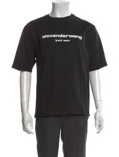 Pre-owned Alexander Wang Puff Logo Graphic Print T-shirt W/ Tags In Black
