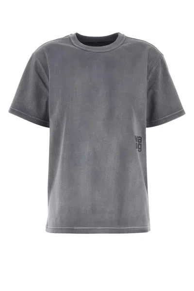 Alexander Wang Puff Logo Jersey T-shirt In Washedasphalt