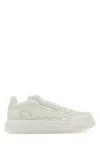 Alexander Wang Logo-embossed Leather Sneakers In Optic White