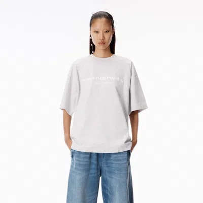 Alexander Wang Puff Logo Short Sleeve Tee In Gray
