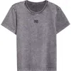 Alexander Wang Puff Logo Shrunken Cotton Jersey T-shirt In Gray
