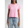 Alexander Wang Puff Logo Shrunken Cotton Jersey T-shirt In Pink
