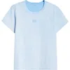 Alexander Wang Puff Logo Shrunken Cotton Jersey T-shirt In Washed Pale Blue