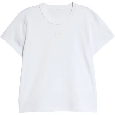 Alexander Wang Puff Logo Shrunken Cotton Jersey T-shirt In White