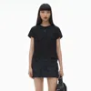 Alexander Wang Puff Logo Shrunken Tee In Cotton Jersey In Black
