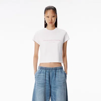 Alexander Wang Puff Logo Shrunken Tee In White