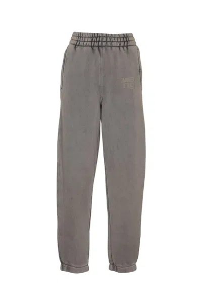 Alexander Wang Puff Logo Sweatpants In Grey