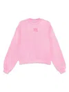Alexander Wang Puff Logo Sweatshirt In Structured Terry Clothing In Pink