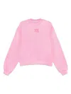 Alexander Wang Puff Logo Sweatshirt In Structured Terry Clothing In Pink