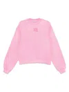 Alexander Wang Puff Logo Sweatshirt In Structured Terry Clothing In Pink