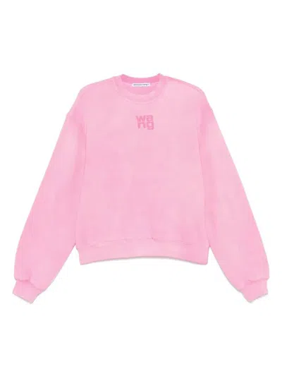 Alexander Wang Puff Logo Sweatshirt In Structured Terry Clothing