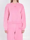 Alexander Wang Puff Logo Sweatshirt In Structured Terry In Pink
