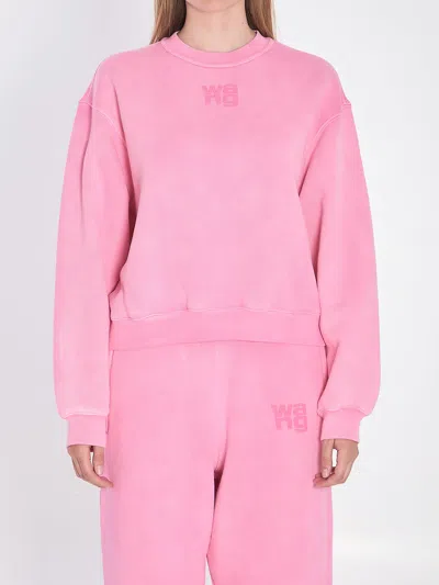 ALEXANDER WANG ALEXANDER WANG PUFF LOGO SWEATSHIRT IN STRUCTURED TERRY