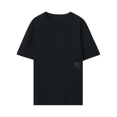 Pre-owned Alexander Wang Puff Logo Tee In Cotton Jersey 'black' | Women's Size Xs