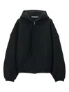 Alexander Wang Puff Logo Zip-up Hoodie In Black
