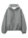 Alexander Wang Star Zip Up Hoodie In Dense Fleece In Gray