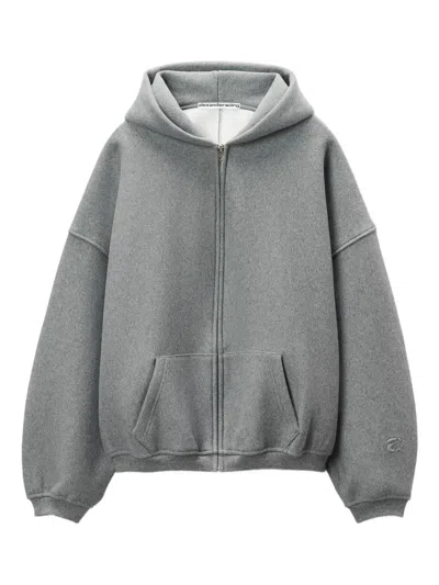 ALEXANDER WANG PUFF LOGO ZIP-UP HOODIE