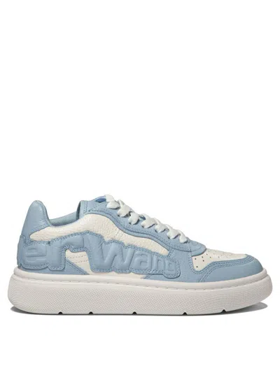 Alexander Wang Puff Pebble Leather Sneakers With Logo In Blue