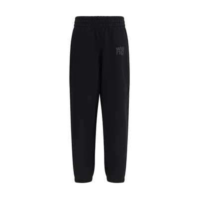 Alexander Wang Women Puff-print Logo Sweatpants In Black