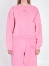 Alexander Wang Puff Logo Sweatshirt In Structured Terry Clothing In Pink