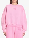 Alexander Wang Puff Logo Sweatshirt In Structured Terry Clothing In Pink