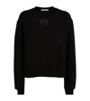 Alexander Wang Essential Terry Crew Neck Cotton Sweatshirt Clothing In Black
