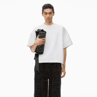 Alexander Wang Puffed Logo Oversize Tee In Cotton In White