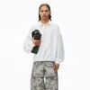 Alexander Wang Puffed Logo Oversized Polo Top In Cotton In White