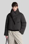 Alexander Wang Logo-embroidered Quilted Shell Jacket In Black