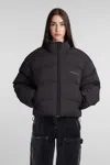 Alexander Wang Jacquard Channel Puffer Jacket In Black