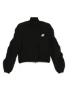Alexander Wang Zip Sleeve Oversize Crop Track Jacket In Black