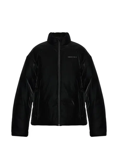 Alexander Wang Puffer Jacket With A Stand-up Collar In Black
