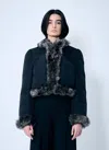 Alexander Wang Puffer Jacket With Shearling Trims In Black
