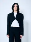 Alexander Wang Exaggerated Split Front Boxy Blazer In Black