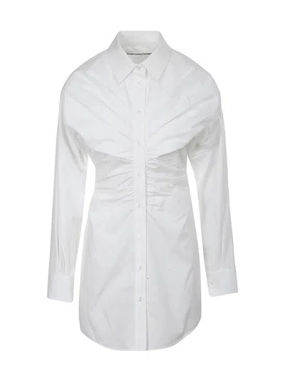 ALEXANDER WANG ALEXANDER WANG PULLED SHIRT DRESS WITH BACK CUMMERBUND