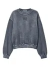 Alexander Wang Puff Logo Sweatshirt In Structured Terry In Grey