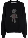 Alexander Wang Hot Fix Teddy Beiress Crewneck Wool Sweater