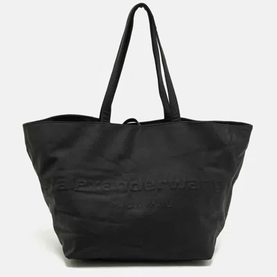 Alexander Wang Punch Black Nylon Tote In Yellow
