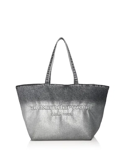Alexander Wang Punch Cotton Tote Bag In Gray